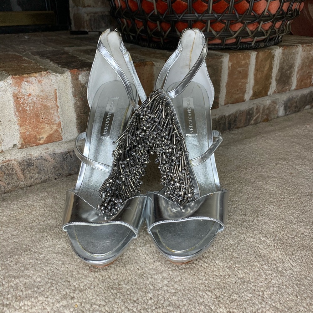 BCBGMaxAzria Silver Embellished Heels